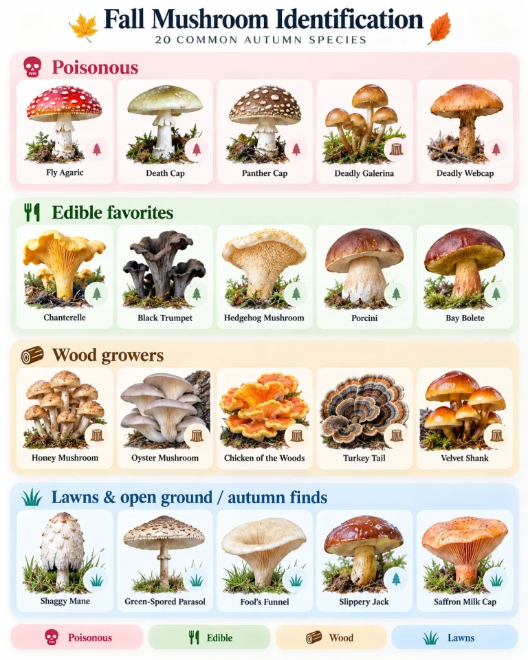 Fall Mushroom Identification: 20 Common Autumn Species