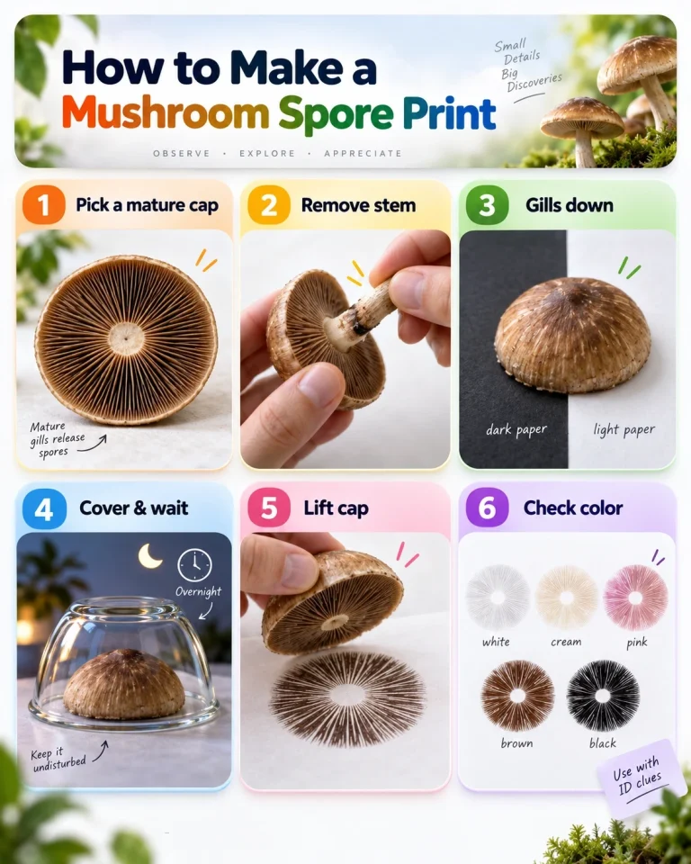 How to Make a Mushroom Spore Print and Use It for Identification