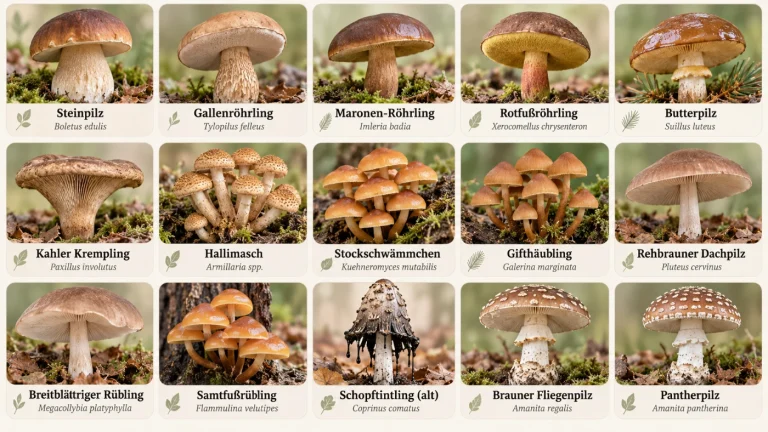 Braune Pilze bestimmen: 15 häufige Arten in Deutschland