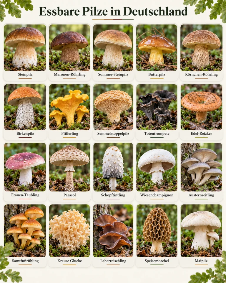 Essbare Pilze in Deutschland: 20 häufige Arten erkennen