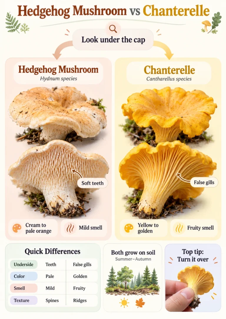 Hedgehog Mushroom vs Chanterelle: How to Tell Them Apart