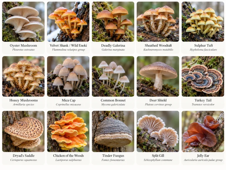 Mushrooms Growing on Dead Wood: 15 Common Species