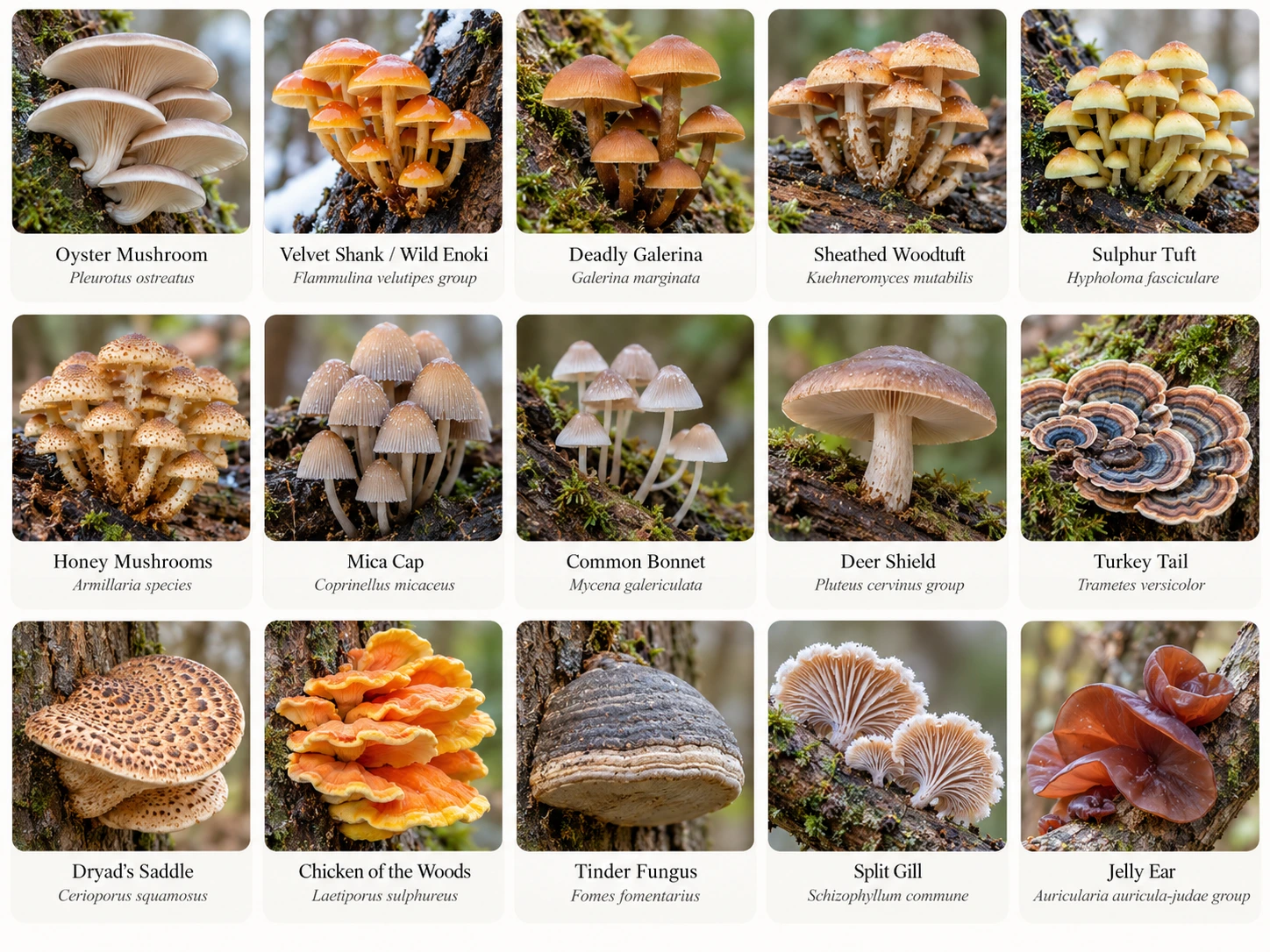 Mushrooms Growing on Dead Wood: 15 Common Species