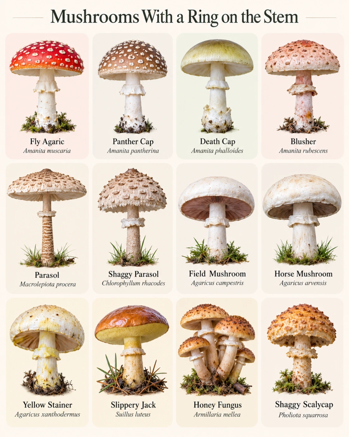 Mushrooms With a Ring on the Stem: What It Means for Identification