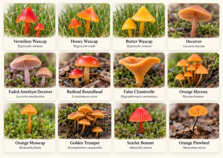 Small Orange Mushrooms: 12 Common Species and How to Identify Them