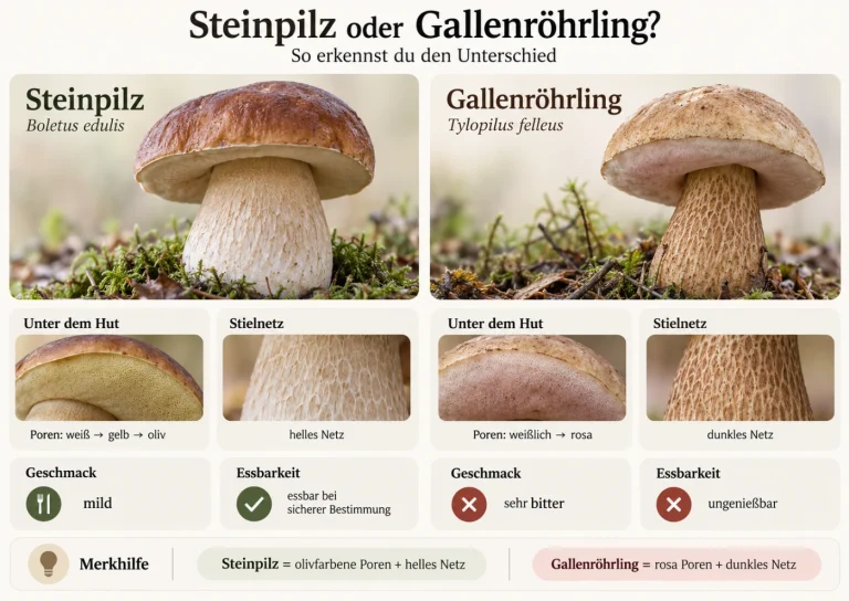 Steinpilz oder Gallenröhrling? So erkennst du den Unterschied