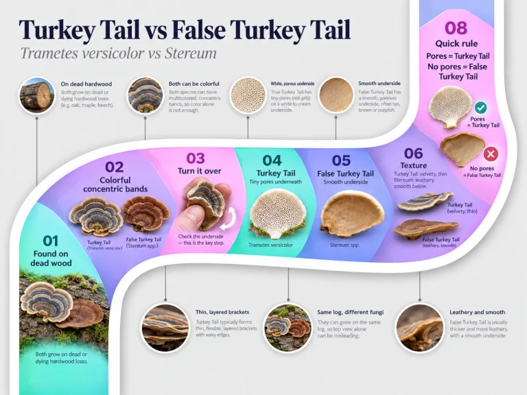 Turkey Tail vs False Turkey Tail: Trametes versicolor vs Stereum